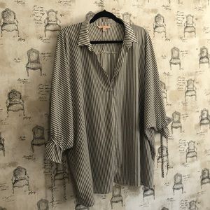 Striped V-neck Blouse